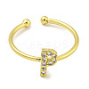 Rack Plating Brass Open Cuff Rings for Women RJEW-F162-02G-P-2
