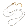 304 Stainless Steel Round Ball Snake Chain Necklaces for Women NJEW-K288-01GP-3