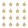 12Pcs Brass Micro Pave Clear Cubic Zirconia Charms ZIRC-HS0001-15-1