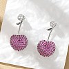 Cherry Brass Micro Pave Cubic Zirconia Stud Earrings EJEW-M077-12P-02-4