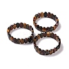 Natural Tiger Eye Oval Beaded Stretch Bracelet G-E010-01G-2