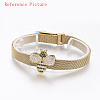 PVD Vacuum Plating 430 Stainless Steel Mesh Bracelet Making MAK-L021-01G-3