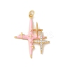 Rack Plating Brass Micro Pave Clear Cubic Zirconia and Enamel Pendants KK-S366-08G-1