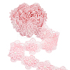 Organza Lace Trim with Resin Imitation Pearl Beads OCOR-WH0085-53A-1