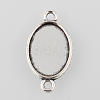 Antique Silver Tibetan Style Alloy Flat Oval Cabochon Connector Settings LS-TIBE-M022-06AS-5