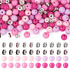 200Pcs 4 Colors Opaque Acrylic Beads MACR-TA0002-53-1
