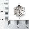 Rack Plating Brass Clear Cubic Zirconia Flower Connector Charms KK-A234-038P-3
