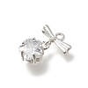 Brass Cubic Zirconia Charms KK-K378-49S-2