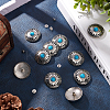 10Pcs 1-Hole Alloy & Turquoise Buttons FIND-GF0002-23-4
