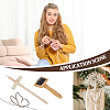 1Pc Wooden Handle with Metal Pin Macrame Fringe Comb TOOL-OC0001-88-6