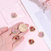 6Pcs 2 Colors Mother's Day Brass Enamel Pendants KK-BBC0029-28-3