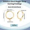 12Pcs 201 Stainless Steel Huggie Hoop Earring Findings STAS-SC0010-30G-2