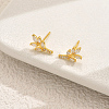 Simple Style S925 S925 Sterling Silver Clear Cubic Zirconia Stud Earrings RF2052-3