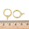 Brass Micro Pave Clear Cubic Zirconia Hoop Earring Findings KK-G536-02G-3