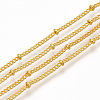 Brass Coated Iron Curb Chain Necklace Making MAK-T006-01G-2