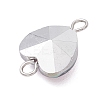 Transparent Glass Heart Links Connector Charms PALLOY-JF04197-5