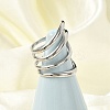 304 Stainless Steel Multi-layer Cuff Rings for Women LS-RJEW-G338-16P-2
