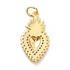 Rack Plating Brass Micro Pave Cubic Zirconia Pendants KK-K270-22G-2