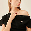 9Pcs 9 Styles Bowknot Shape Alloy Rhinestone Lapel Pin Backs for Backpack Clothes JEWB-TA0001-26-7
