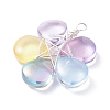 Wire Wrapped Glass Pendants PALLOY-JF01318-01-4