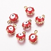 Golden Tone Brass Enamel Charms X-KK-Q571-05G-1