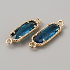 Golden Plated Brass Pave Glass Connector Charms LS-FIND-WH0110-728G-07-2
