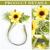 4Pcs Cloth Imitation Sunflower Wrist Corsages AJEW-CP0008-43-5
