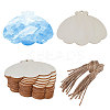 Animal Theme Unfinished Blank Wooden Pendants Set for Painting Arts WOOD-WH0124-26F-1