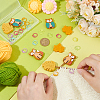 32Pcs 12 Styles Food Grade Eco-Friendly Silicone Beads with Baking Paint Zinc Alloy Knitting Stitch Marker Rings SIL-BC0001-08A-3