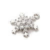 Christmas Theme Brass Micro Pave Cubic Zirconia Charms KK-P278-06P-2
