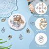 10Pcs 2 Colors Alloy Rhinestone Pendants ALRI-YW0001-28-4