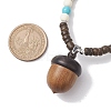 Natural Wenge Wood Pendant Necklaces NJEW-JN04791-02-3