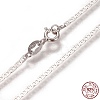 Anti-Tarnish Rhodium Plated 925 Sterling Silver Mariner Link Chain Necklaces STER-L059-11P-4
