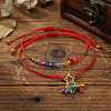 2Pcs Adjustable Glass Beads Braided Bead Bracelets ER5290-1-2