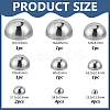 16Pcs 9 Styles Stainless Steel Semihemisphere Ball STAS-NB0002-75-2