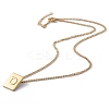 Stainless Steel Initial Letter Rectangle Pendant Necklace for Men Women LS-NJEW-E090-01G-04-2