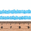 Frosted Transparent Glass Beads Strands GLAA-N016-4mm-06-4