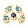 Rack Plating Brass Micro Pave Cubic Zirconia Pendants KK-H486-25G-1