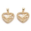 Brass Micro Pave Clear Cubic Zirconia Beads Pendants ZIRC-M114-16G-1