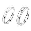 S925 Silver Couple Rings Simple and Adjustable Anniversary Gift UL0787-1
