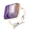 Natural Banded Agate Adjustable Rings RJEW-H240-01S-11-2