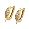 Horse Eye Brass Micro Pave Cubic Zirconia Hoop Earring Findings KK-C134-25G-1