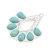 Bohemian Style 304 Stainless Steel with Dyed Synthetic Turquoise Pendants STAS-G381-01S-2