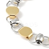 201 Stainless Steel Flat Round Link Chain Bracelets for Women Men BJEW-I316-08A-2