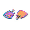 Rainbow Color Alloy Pendants PALLOY-S180-260-NR-3