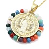 Brass with ABS Beads Pendant Necklaces LS-NJEW-B101-08G-1