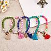 5Pcs 5 Colors Word Love Beads Stretch Bracelets Set for Girl Women BJEW-SZ0001-97-2