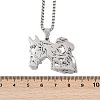 Horse & Cowboy 201 Stainless Steel Hollow Pendant Necklaces for Men Women LS-NJEW-K283-15P-3