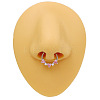 316L Surgical Stainless Steel Pave Pearl Pink Cubic Zirconia Heart Hoop Nose Rings FS-WG2F513-13-2
