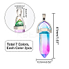SUPERFINDINGS 14Pcs 7 Colors Faceted Bullet Glass Pointed Pendants GLAA-FH0001-52-2